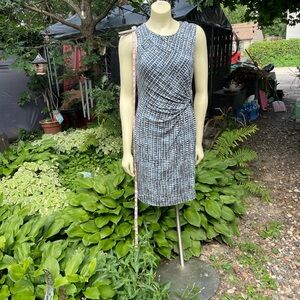 NIC+ZOE Navy and White Patterned Mini Dress